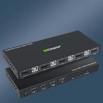 

hdmi kvm 4-port computer host switch HDMI four in one out mouse keyboard usb sharing device USB shared switch