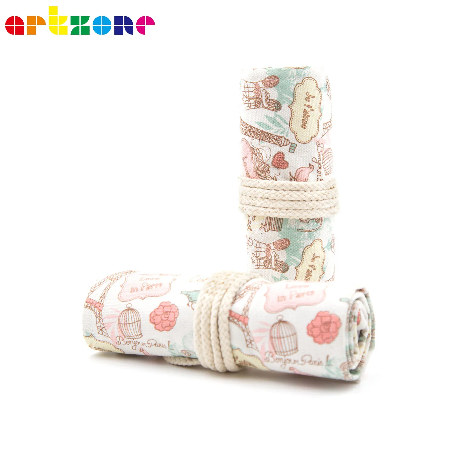 Portamatite Arrotolabile In Tela Per 36 Matite Colorate - Astuccio A Rotolo, Organizzatore Da Viaggio
