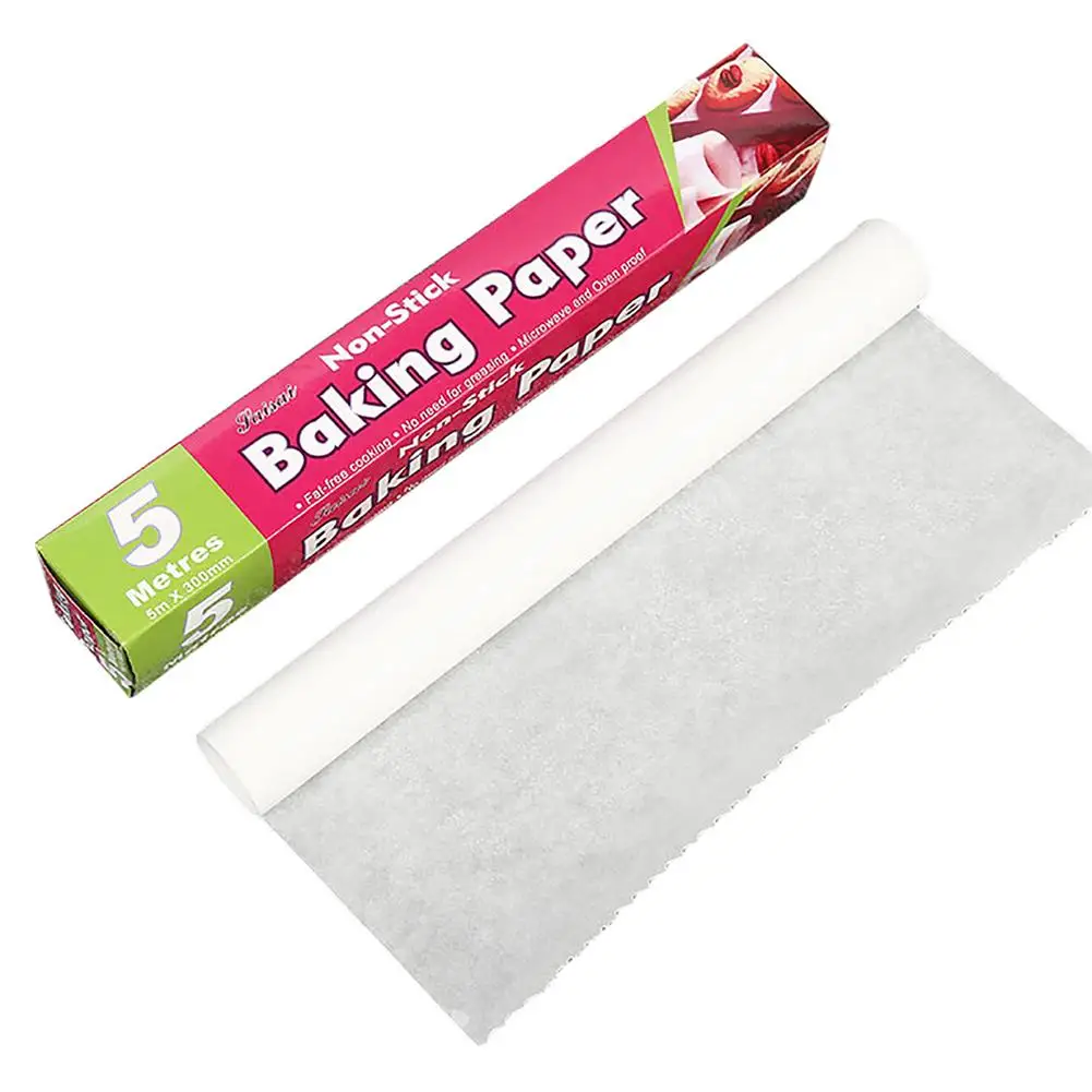 

5M Greaseproof Oven Bakeware Baking Cooking Paper Baking Paper Parchment Paper Rectangle Baking Sheets For Kitchen Bakery BBQ