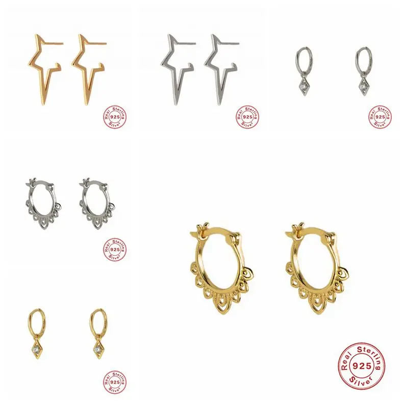 Серьги с большой звездой, панковские серьги-гвоздики, модные серьги из серебра 925 пробы для женщин, повседневные ювелирные изделия, вечерние, подарок Oorbellen A30