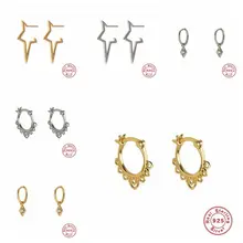 Серьги с большой звездой, панковские серьги-гвоздики, модные серьги из серебра 925 пробы для женщин, повседневные ювелирные изделия, вечерние, подарок Oorbellen A30