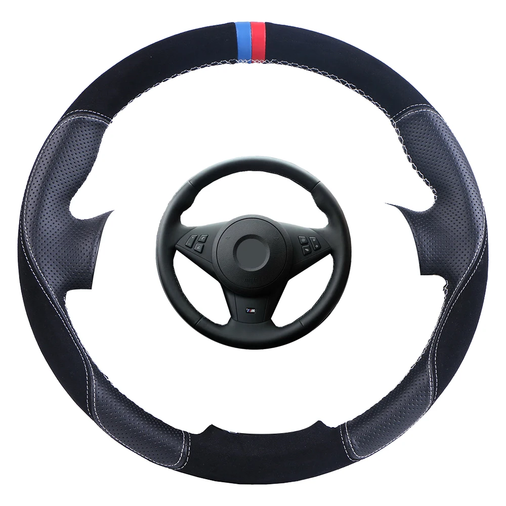 Крышка рулевого колеса автомобиля DIY сделанная на заказ обертка рулевого колеса для BMW E60 E63 E64 M5 2005 2007 2008 M6 2007