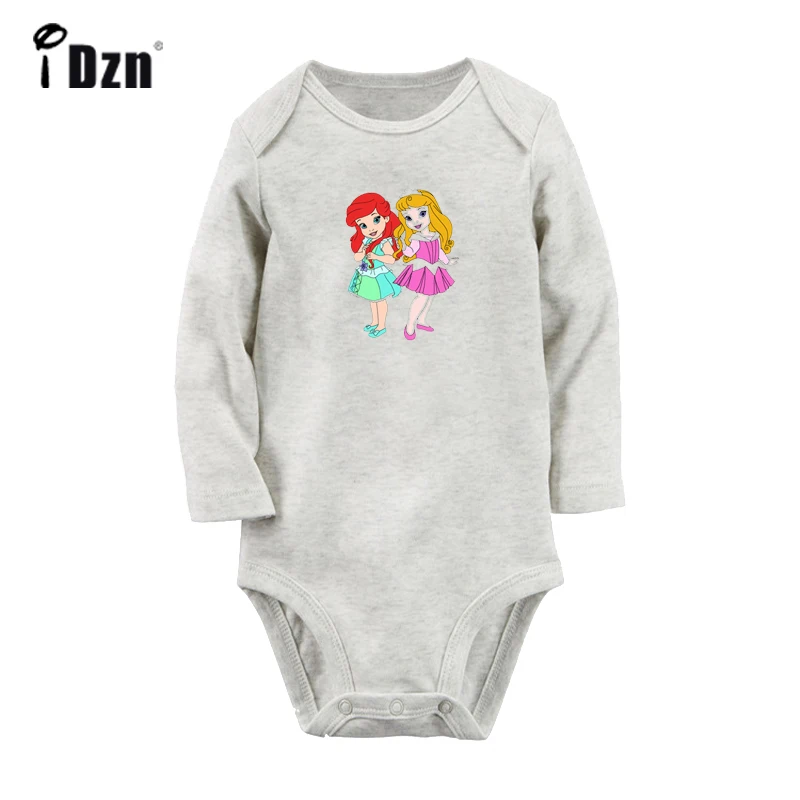 ieBabyG2930C Милый комбинезон для новорожденных «Я 1 год», «Ариэль», «Белоснежка», «Тиана», комбинезон с длинными рукавами для малышей, подарок - Цвет: ieBabyG2930C