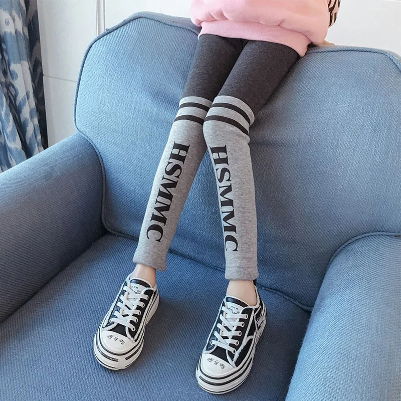 Леггинсы для девочек; vetement enfant fille; теплые зимние штаны для девочек; pantalones abrigados pantalon fille; 12; 7; флисовые леггинсы для девочек - Цвет: DK195156 Grey