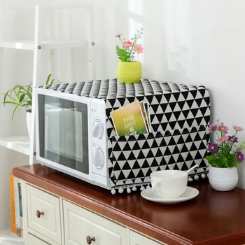 

Creative Dust Proof Cover Microwave Oven Hood Home Decor Microwave Towel With Pouch Home Supply
