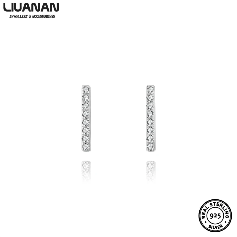 Sterling Silver Stud Earrings Geometric Rectangle T Bar Simple Earring Women Punk Minimalism Ear Stud Party Jewelry 5pair/lot