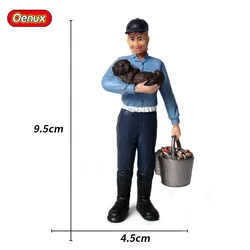Oenux Farm Staff Feeder Action Figures with Pig Figurines - Miniature Toys (Farmer 3)