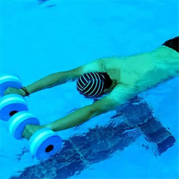 2PCS Aerobics Dumbbell EVA Aquatic Water Barbell Medium Fitness Pool Exercise 