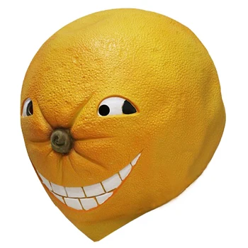 

Realistic Angry Orange Rubber Fruit Head Mask Latex Helmet for Adult Cosplay Props Fancy Props Party Masks