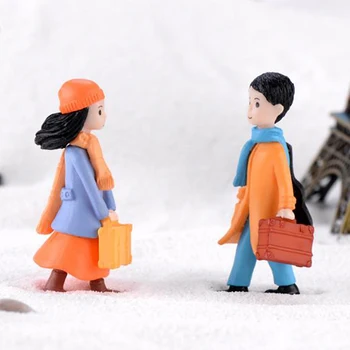 미니 피규어 커플 홈 장식 액세서리, 요정 정원 연인 장식, 인형 집 인형 미니어처 장식, 2x5.5cm, 2 개