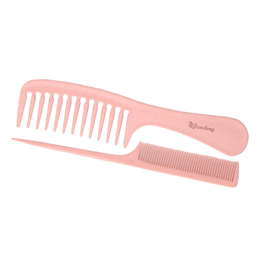 2 Pieces Eco-friendly Wheat Straw Barber Styling Detangling Fine Tooth Combs Set 2 Pieces Eco-friendly Wheat Straw Barber Styling Detangling Fine Tooth Combs Set