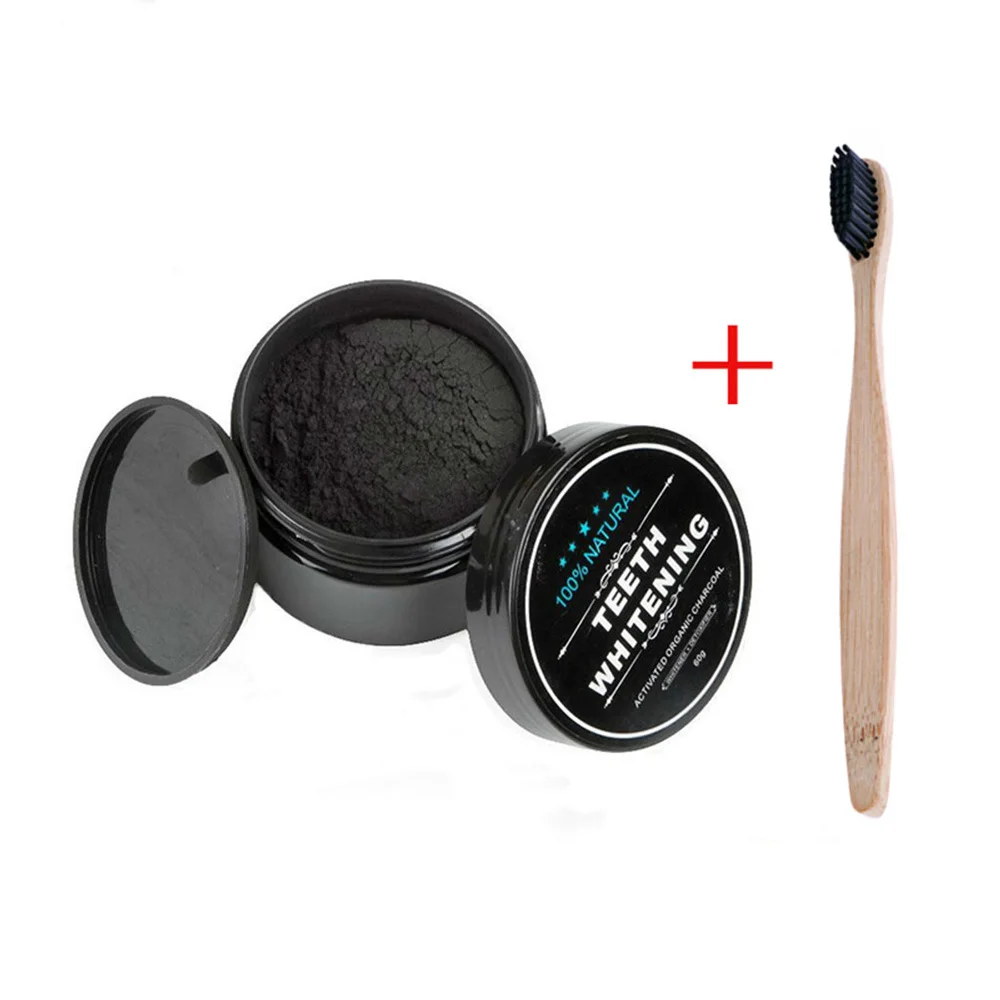 1 PCS 30g Teeth Whitening Oral Care Charcoal Powder Natural Activated Charcoal Teeth Whitener Powder Oral Hygiene - Цвет: Brush and Power