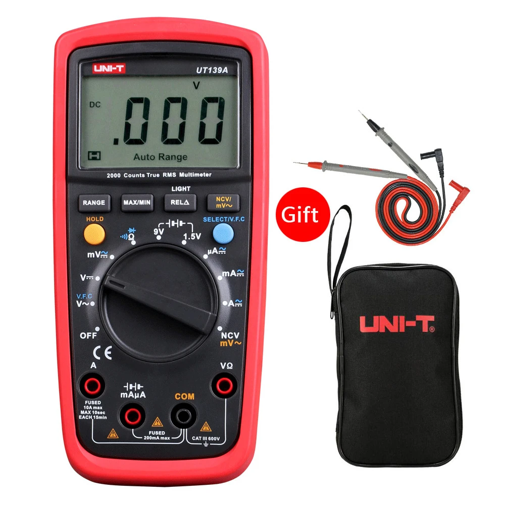 Цифровой мультиметр UNI T UT139A UT139B UT139C true RMS NCV сопротивление емкость ток напряжение