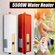 Электрический проточный водонагреватель, мгновенный Душ, 220 В, 5500 Вт, ABS, домашний водонагреватель для кухни, ванной комнаты, водонагреватель, 10л