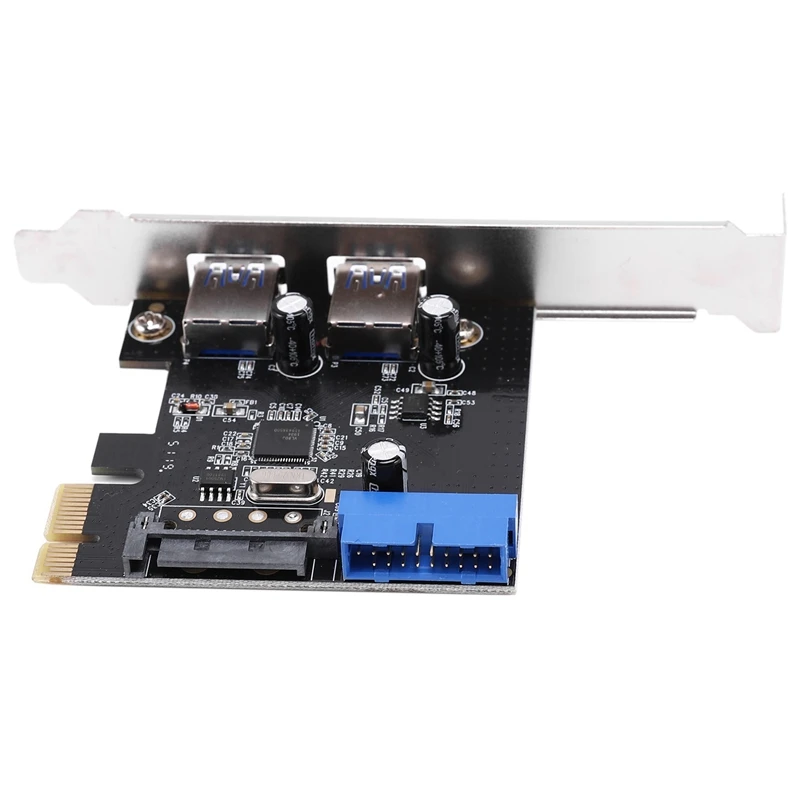 PCIE к 2 портам USB 3 0 плата расширения для настольного ПК 19/20 Pin интерфейс Windows