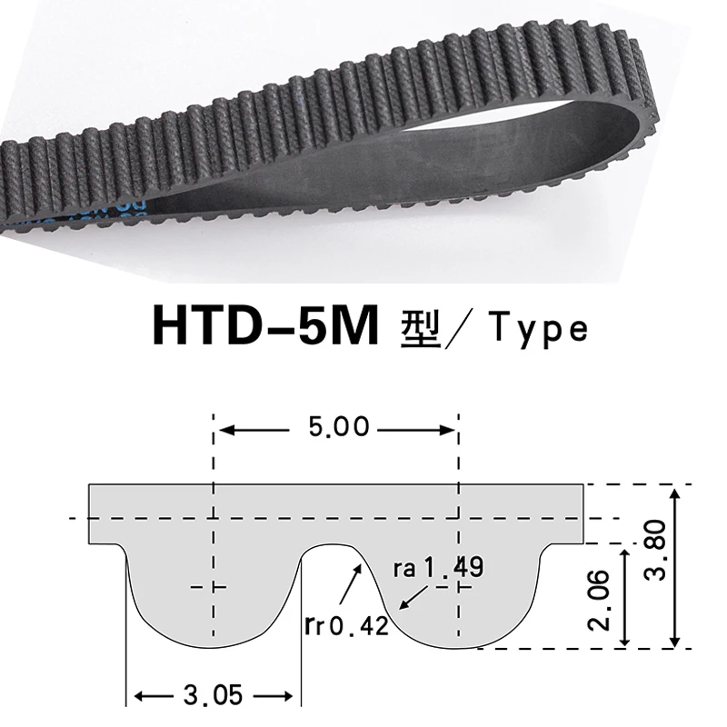 Rubber, Pack of 1 D&D PowerDrive 255-5M-25 Synchronous Timing Belt