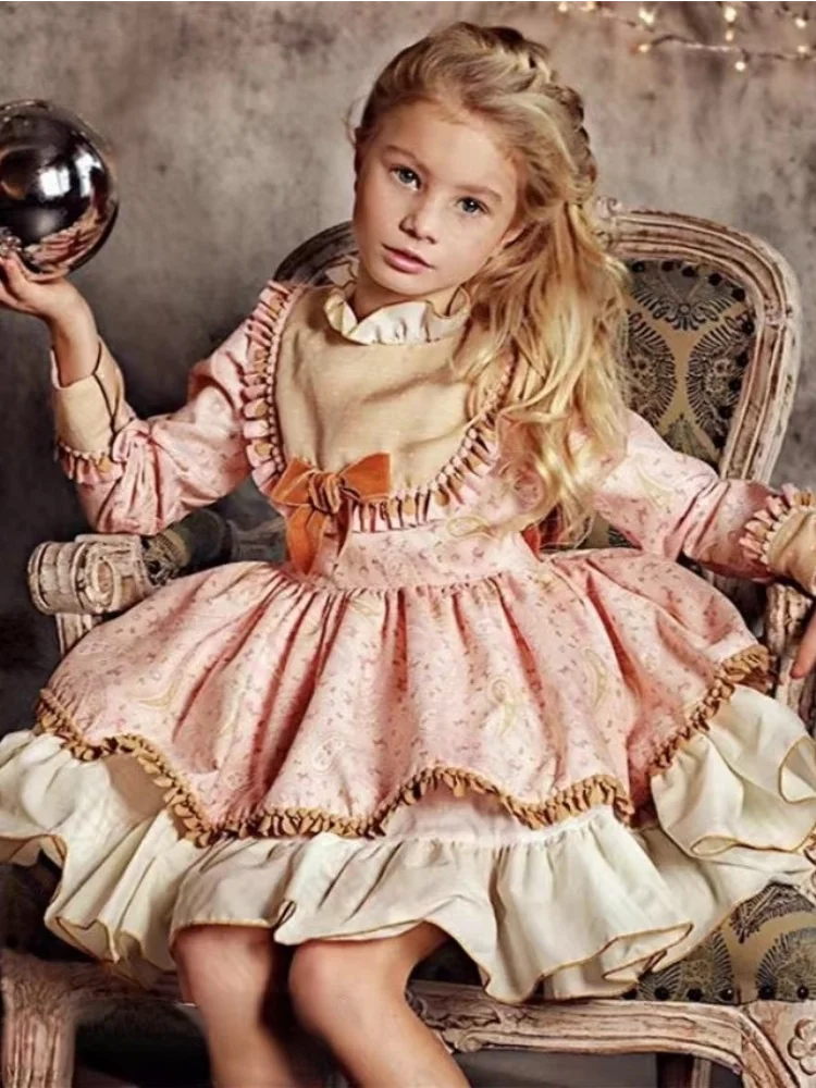 Vestito da ragazza spagnola autunno inverno vestito da principessa a  maniche lunghe per bambini nuovo vestito da natale per feste in stile corte  per ragazze - AliExpress