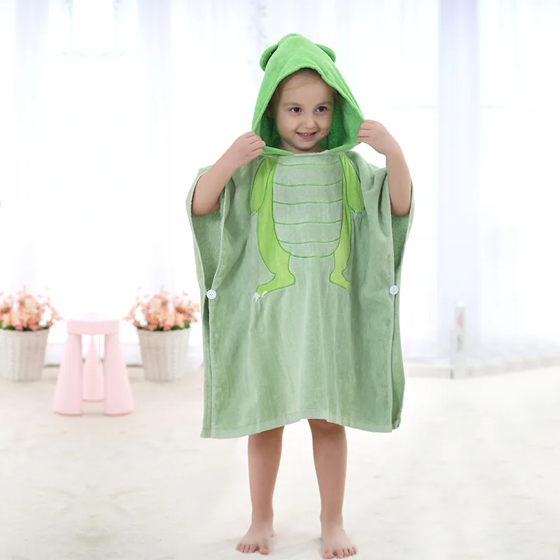 

Michley CHILDREN'S Cloak Bath Towel Pure Cotton Cartoon Bathrobe INS Cotton Hooded Baby Wearable Beach Towel Mantle