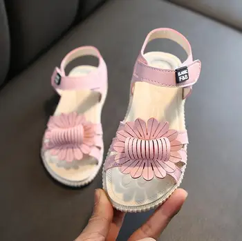 

2020 Summer Girls Sandals Kids Shoes For Baby Little Big Girls Children's Beach Shoes Floral Flower Sandals Sweet Girls Shoes
