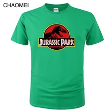 Летняя мужская футболка с принтом «Парк Юрского периода», хлопковая футболка, повседневная брендовая футболка, модные футболки «Мир Юрского периода», C109