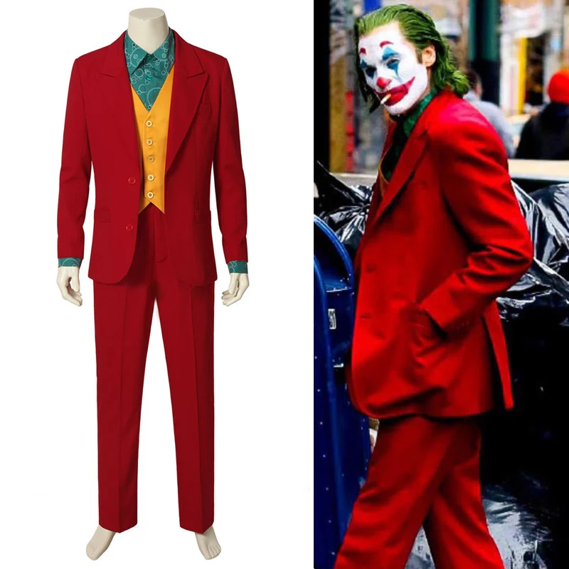 Joker Origin Movie Romeo Joaquin Phoenix Red Suit Cosplay Costume ...