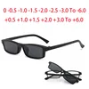 2251 Magnet Clip Square Small Frame Myopia Glasses 0 -0.5 -0.75 -1.0 -1.5 -2.0 -3.0 -4.0 -5.0 To -6.0 1