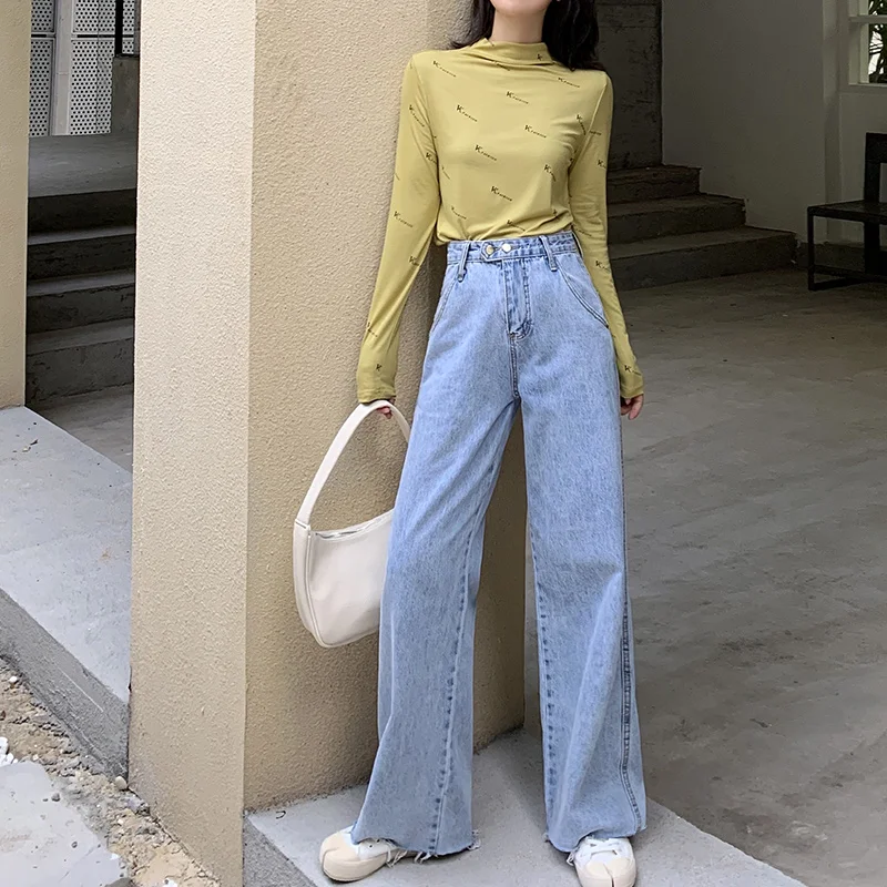 Mom Black High Waist Jeans Boyfriend Denim Skinny Woman's Female Wide Leg Vintage Autumn Basics | Женская одежда