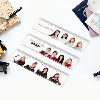 

NEW 1 Pcs Kawaii Hot Sale Kpop Blackpink Surrounding Convenient Straight Acrylic Ruler Stationery Rulers School Supplies