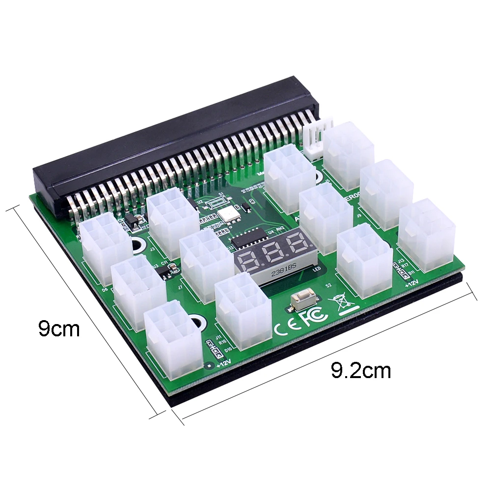 CHIPAL Power Module Breakout Board for HP 750W 1200W PSU Server Power Conversion +17pcs 12pcs 6Pin to 8Pin Power Cable for BTC-2