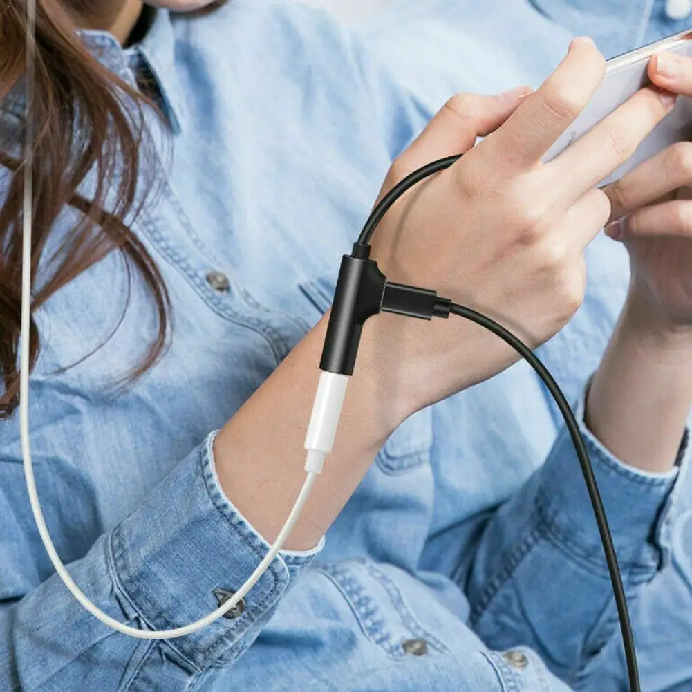 Usb Разветвитель для наушников с разъемом Type C на 3 5 мм Кабель адаптер Huawei Mi6