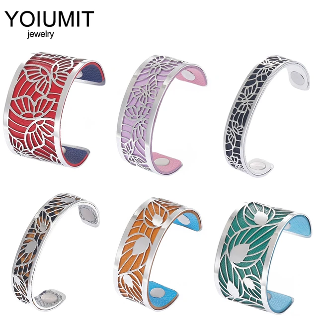 Cremo Love Cuff Bracelets Stainless Steel 14mm Flower Bangles