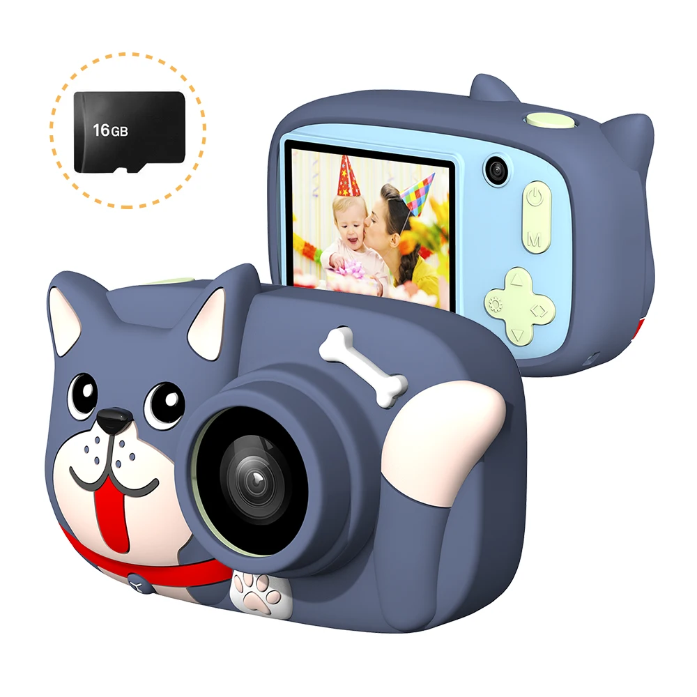 Mini Cartoon Kids Digital Camera 26MP 1080P 2.4&quot IPS Dual Lens+16GB Birthday Festival Gift for Boys Girls | Электроника