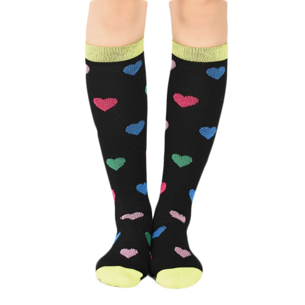 Thigh High Socks Sports Womens Love Heart Stockings Elastic Graduated Compression Knee High Socks Medias de Mujer Leggings