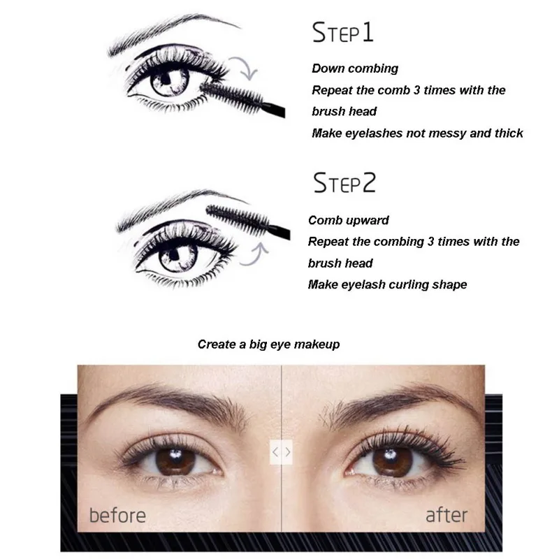 Thick Mascara Natural Curling Dense Eye Lashes Long-lasting Waterproof Eyelashes Smudge-proof Mascara