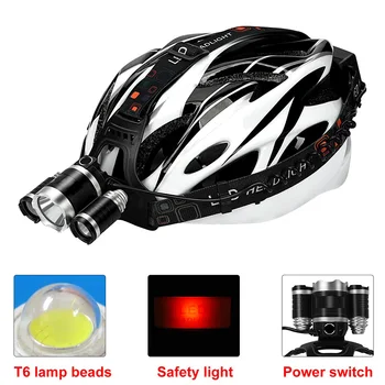 T20 LED Headlamp High Lumen 3/5 LED Light Ultra Bright Headlight USB Rechargeable 4 Modes Flashlight Waterproof  Fishing Hunting 5