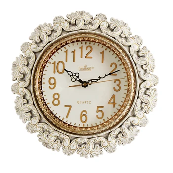 

Resin Quartz Wall Clock Living Room Vintage European Style Wall Watches Round Silent Zegar Na Sciane Household Products EF50WC