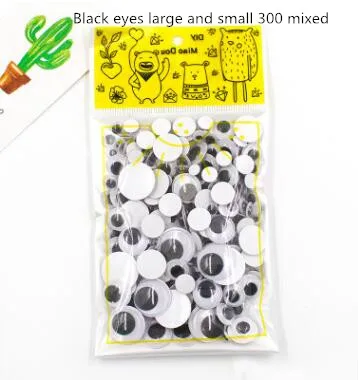 black eyeballs Большой маленький 300 шт/партия подвижные Глазные яблоки Пластиковые глаза скрапбук с стикер на клейкой основе для Детская кукла игрушка ручной работы DIY - Цвет: black eyeballs