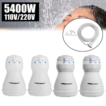 

1Set 110V 220V 1/2'' Electric Shower Head Instant Water Heater W/ Hose Bracket Bathroom Fixture Accessories