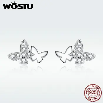 

WOSTU Authentic 925 Sterling Silver Butterfly Stud Earrings 2020 New Design Hot Sale CZ Earrings For Women Jewelry Gift BNE236