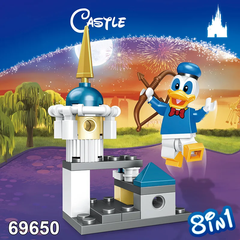 Dream Castle Play Set Mickey Minnie Mice Donald Duck Daisy Mini Toy Figure for kid Building Block Brick Compatible with Lepining