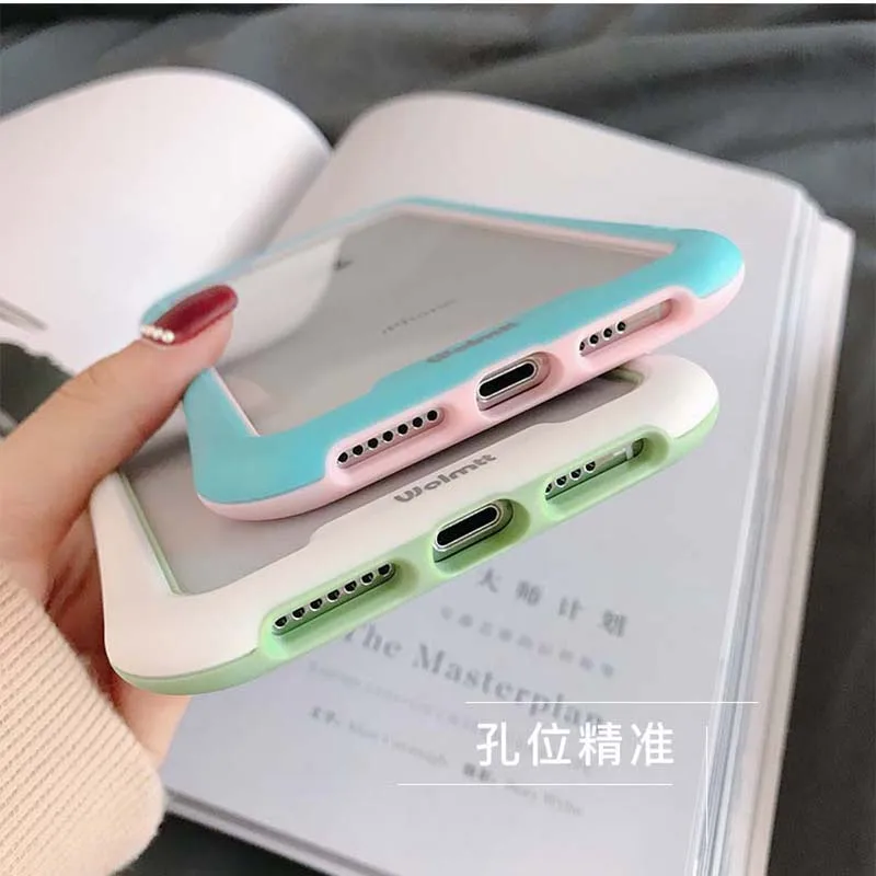 Маленький поясной бампер чехол для iPhone 11 Pro Max 7 8 Plus X S XS Max XR двухцветный Бампер Мягкий ТПУ+ PC чехол