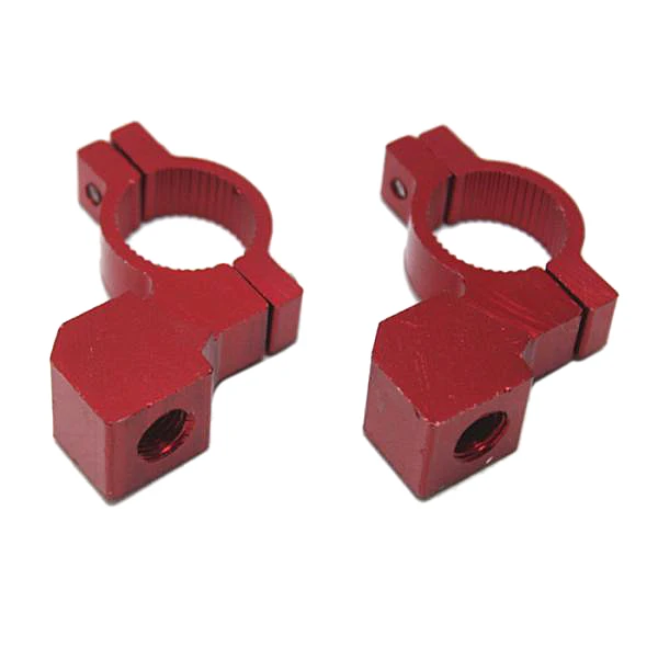 

2 Pcs Motorcycle Handlebar Mirror Mount 7/8 Inch 22mm Bracket Holder Red