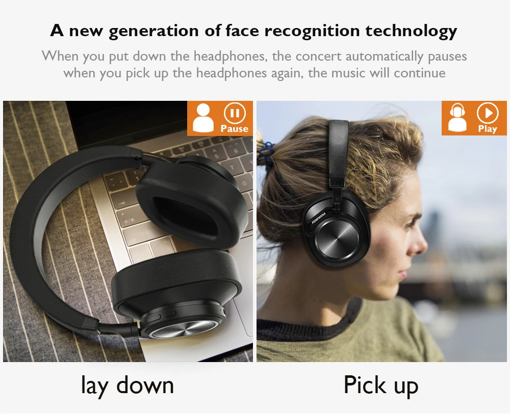 LEMFO T7 Bluetooth наушники на заказ с активным шумоподавлением Беспроводная гарнитура для телефонов и музыки с распознаванием лица