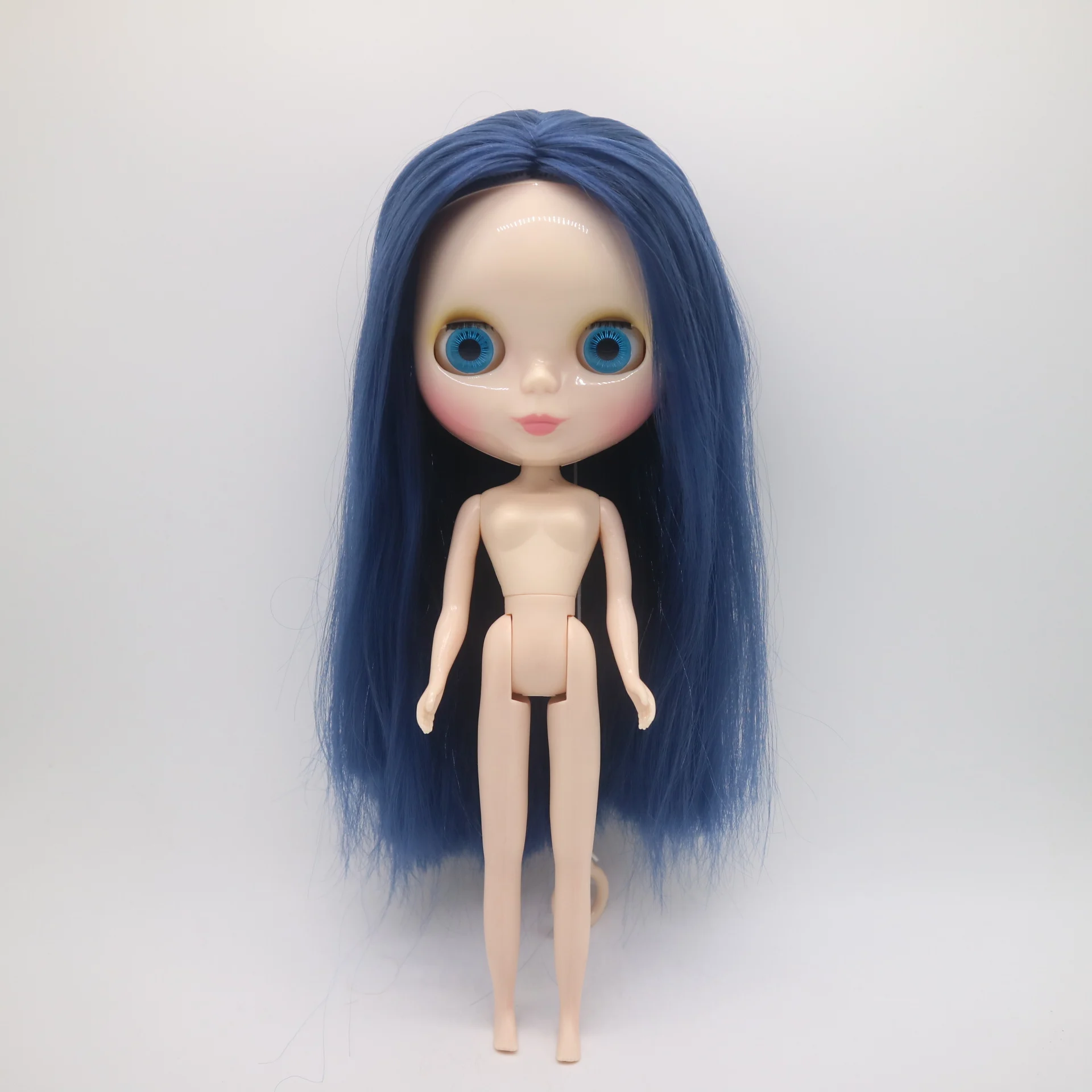 Обнаженная кукла blyth, голубая кукла для волос, подходящая для поделок игрушка BJD для девочек