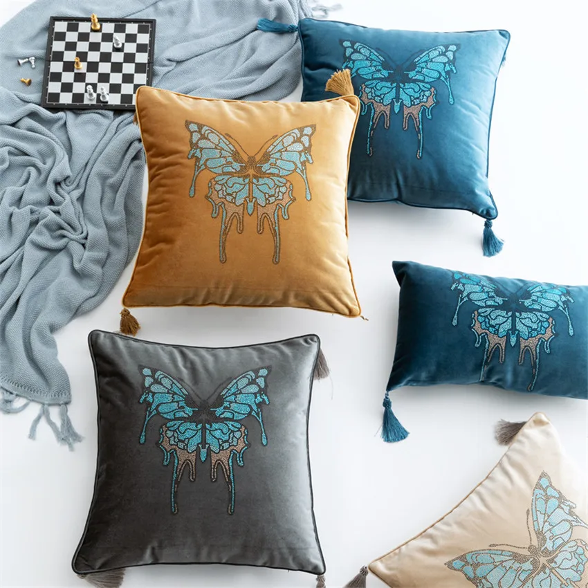 45x45cm butterfly Sofa Pillowcase Pink Cushion Cover Throw Pillow Case Home Bed Chair Decoration 17.72x 17.72inch | Дом и сад