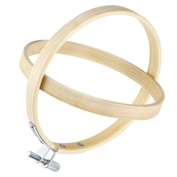 

New 6 Pieces 4 Inch Round Wooden Embroidery Hoops Bulk Wholesale Bamboo Circle Cross Stitch Hoop Ring