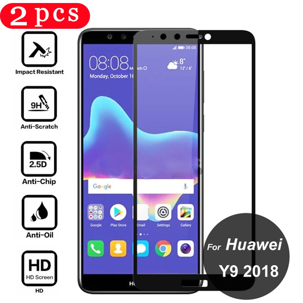 2 шт для huawei y5 y6 y7 prime pro 2019 2018 закаленное стекло смартфона lite Защитная пленка