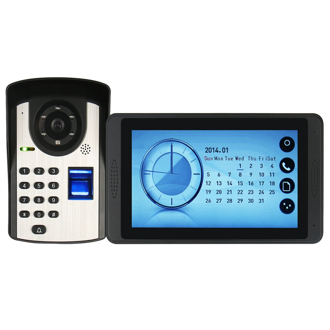 7 inch Intercom Doorbell Fingerprint Password Remote Unlocking Touch Screen Night Vision Video Electronic Wired Door Bell legrand video door phone Door Intercom Systems