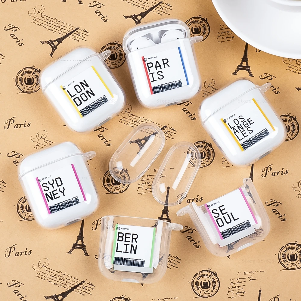Беспроводной Прозрачный чехол для наушников Airpods 1 2 мягкий из ТПУ защитный