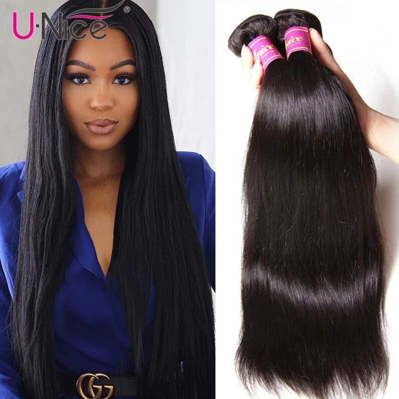 Волосы Unice 3 пучка малайзийских прямых волос естественного цвета пряди Remy 100%